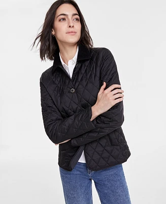 Barbour Women's Ombersley Quilted Corduroy-Collar Jacket, Created for Macy's