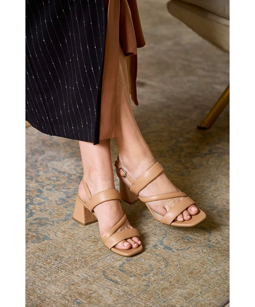 LifeStride Women's Celia Asymmetrical Block Heel Dress Sandals
