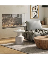 Simpli Home Haynes Solid Mango Wood Wooden Accent Table in White Wash