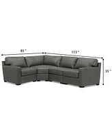 Radley 113" 4-Pc. Leather Wedge Sectional, Created for Macy's