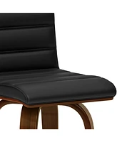 Simpli Home Roland Counter Height Stool in Black Pu Leather