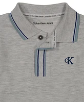 Calvin Klein Little Boys Heather Pique Polo Shirt and Twill Shorts