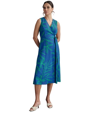 Dkny Women's Printed Side-Tie Sleeveless A-line Dress