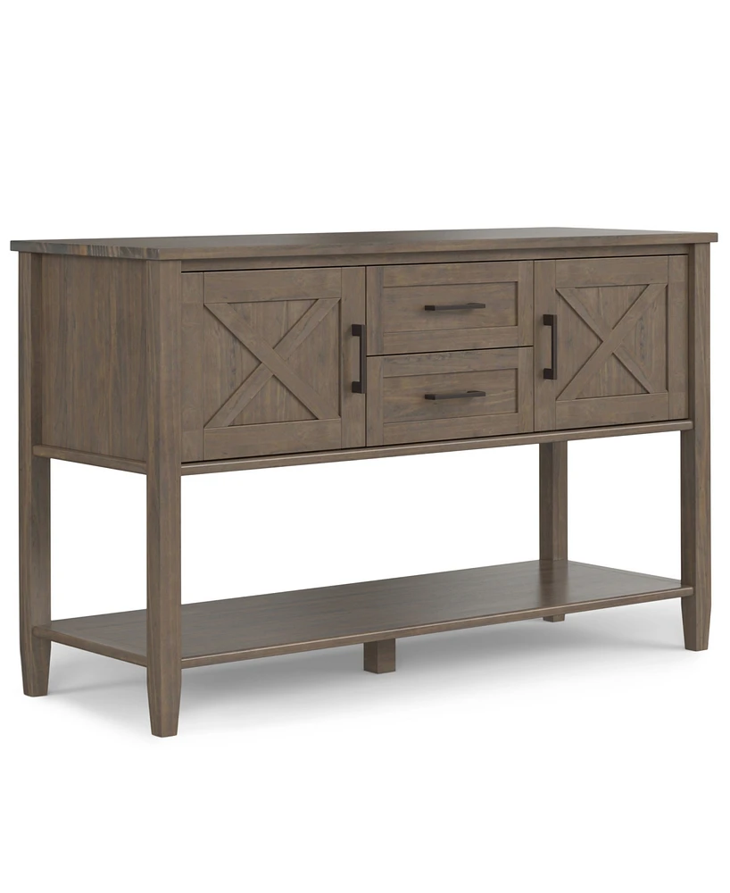 Simpli Home Ela Solid Wood Console Table in Smoky Brown