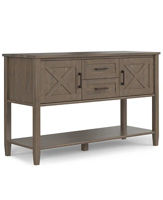Simpli Home Ela Solid Wood Console Table in Smoky Brown