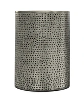 Simpli Home Corbin 16.1" Antique Silver Iron Wide Industrial Metal Side Table