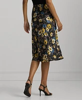 Lauren Ralph Lauren Women's Floral Charmeuse Midi Skirt