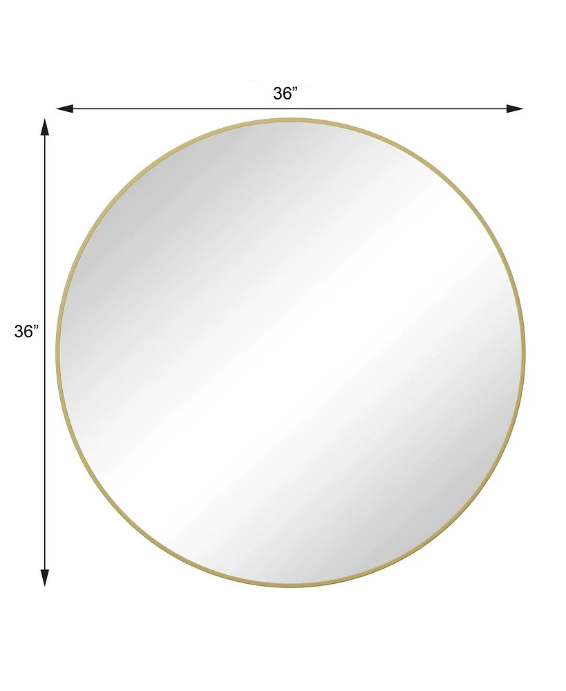 Streamdale Furniture Gold Metal Framed 36" Round Wall Mirror
