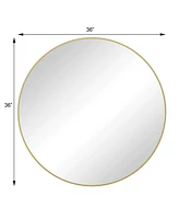 Streamdale Furniture Gold Metal Framed 36" Round Wall Mirror