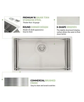 32 Inch Undermount Sink - 32"X19"X10" Undermount Stainless Steel Kitchen Sink 16 Gauge 10 Inch