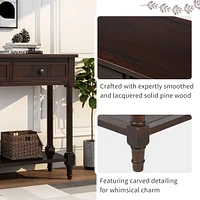 Streamdale Furniture Daisy Series Console Table Traditional Design With Two Drawers And Bottom Shelf