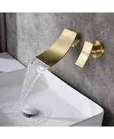 Streamdale Furniture Wall Mount Widespread Bathroom Faucet