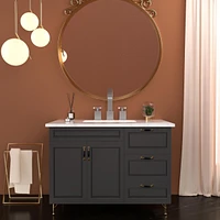 2 Handle Widespread Bathroom Faucet 3 Hole, with Pop Up Drain and 2 Water Supply Lines