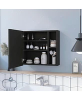 Streamdale Furniture Oman Medicine Cabinet, Three Internal Shelves, Single Door, Two External Shelves