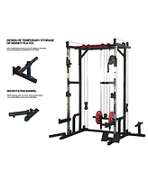 Power Cage with Lat PullDown, Weight Bench, and Rack
