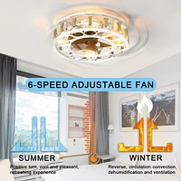Modern Caged Ceiling Fan with Remote Control