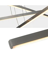 Pendant Lighting Fixture In Silver Integrated Led
