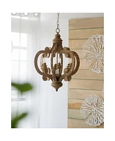 Streamdale Furniture 6-Light Farmhouse Wood Chandelier - Bulb Not Included