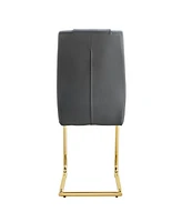 Modern dining chairs, restaurant chairs, and gold legged upholstered chairs made of artificial leather, suitable for kitchens, living rooms, bedrooms,