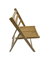 Simplie Fun Furniture Slatted Wood Folding Special Event Chair, Set Of 4, Folding Chair, Foldable