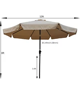 Simplie Fun 10 Ft Patio Umbrella Market Round Umbrella Outdoor Garden Umbrellas