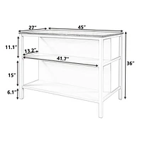 Solid Wood Rustic 45 Stationary Kitchen Island, Rubberwood Butcher Block Dining Table Prep