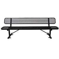 8 Ft. Outdoor Steel Bench With Backrest