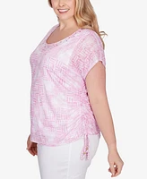 Hearts Of Palm Plus Spring Into Action Printed Top