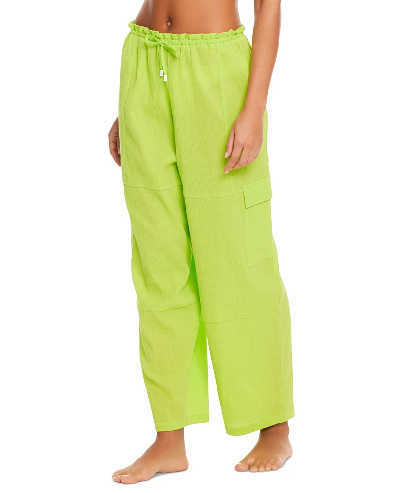 Sanctuary Women's Barrel-Leg Cover-Up Cargo Pants