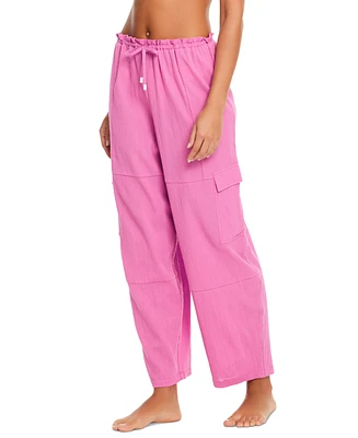 Sanctuary Women's Barrel-Leg Cover-Up Cargo Pants