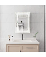 Streamdale Furniture 20 X 28 Inch Bathroom Medicine Cabinet With Mirror Wall Mounted Led Bathroom Mirror Cabinet