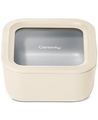 Caraway 4.4-Cup Square Glass Food Storage & Lid