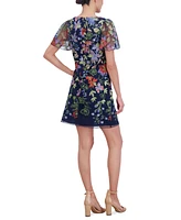 Jessica Howard Petite Embroidered Mesh Sheath Dress