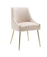 Upholstered Performance Velvet Accent Chair With Metal Leg