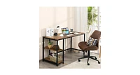 Slickblue Computer Desk Office Study Table Workstation Home with Adjustable Shelf Coffee