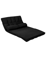 Slickblue 6-Position Foldable Floor Sofa Bed with Detachable Cloth Cover