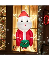 Slickblue 3.3 Feet Lighted Inflatable Santa Claus Broke Out from Window