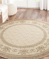 Safavieh Courtyard CY0901 Natural and 6'7" x 6'7" Round Outdoor Area Rug