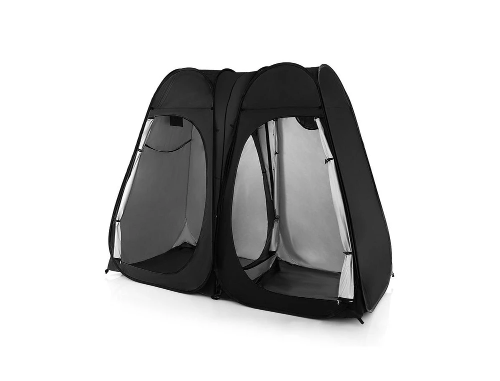 Slickblue Oversized Pop Up Shower Tent with Window Floor and Storage Pocket