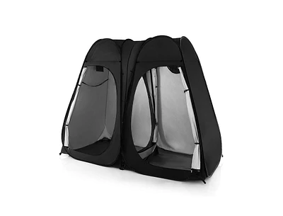 Slickblue Oversized Pop Up Shower Tent with Window Floor and Storage Pocket