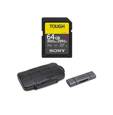 Sony Tough-g Series 64Gb Sdxc Uhs-Ii Card With Memory Card Carrying Case