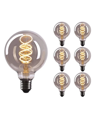 Crown Led Dimmable Retro Vintage Edison Light Bulbs with Smoky Glass Look