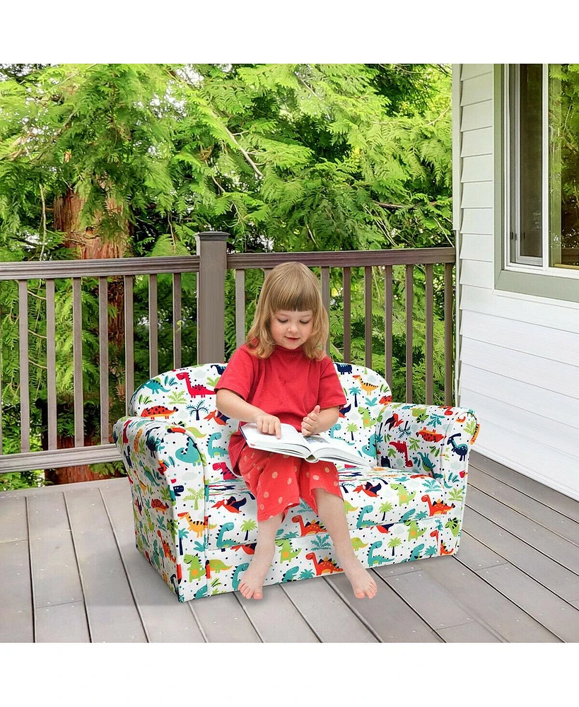 Slickblue Double Kids Dinosaur Sofa Children Armrest Couch
