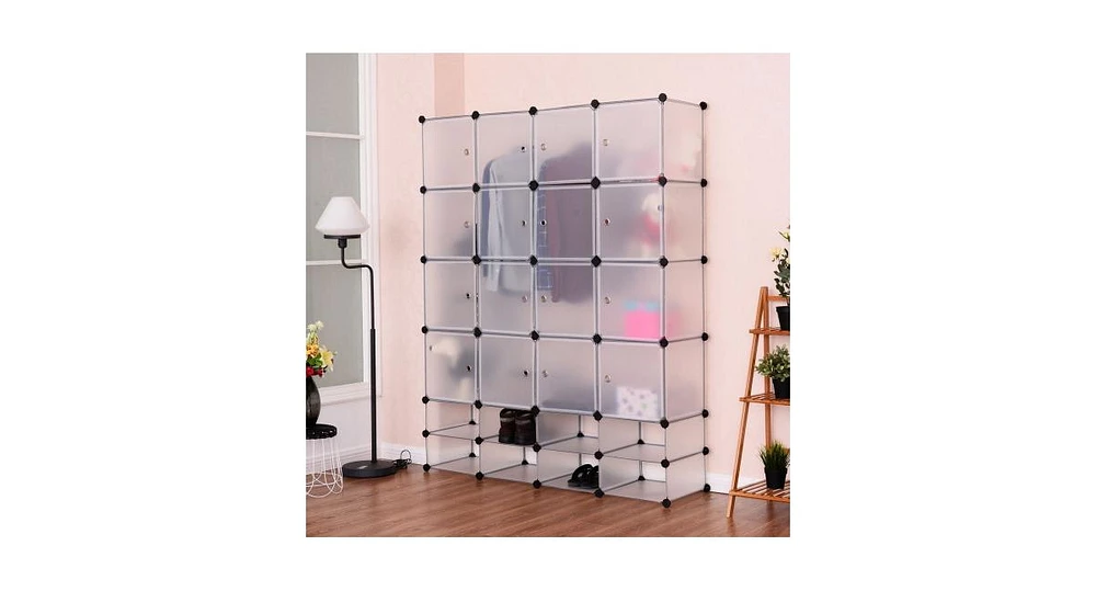 Slickblue 16+8 Cubes Portable Clothes Closet Storage Cabinet