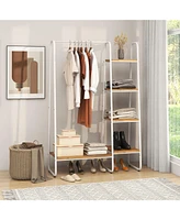 Slickblue Clothes Rack Free Standing Storage Tower with Metal Frame