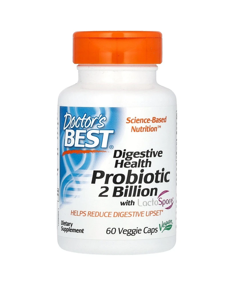 Doctor's Best Digestive Health Probiotic 2 Billion with LactoSpore - 60 Veggie Caps - Assorted Pre