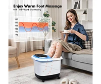 Slickblue Portable All-In-One Heated Foot Bubble Spa Bath Motorized Massager