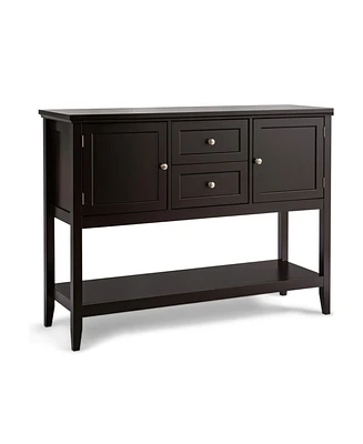 Slickblue Wooden Sideboard Buffet Console Table with Drawers and Storage