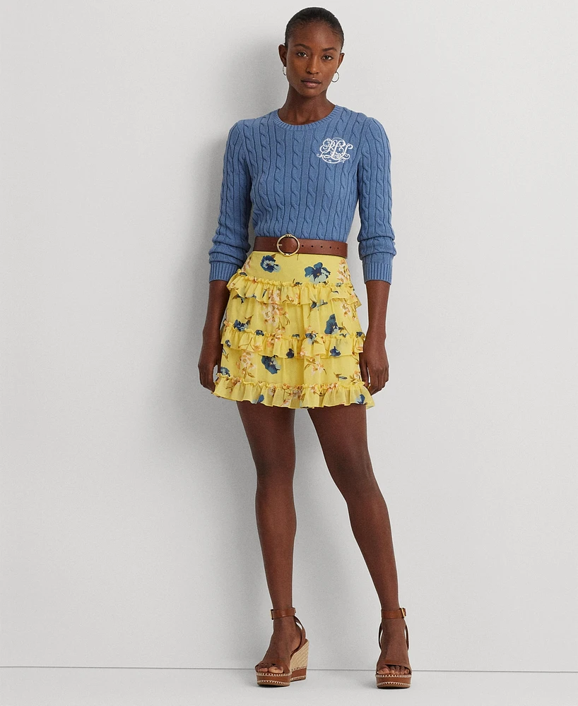 Lauren Ralph Women's Ruffled Miniskirt
