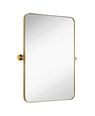 Hamilton Hills Framed Pivot Mirror with Adjustable Tilt Brackets for Bathrooms and Vanities